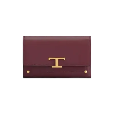 TOD'S Timeless Wallet In Leather "Red"