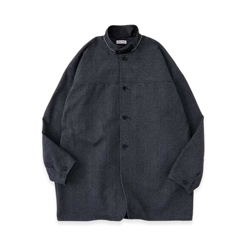 NICENESS Z.Vedder Canvas Check Chore Coat "Charcoal"