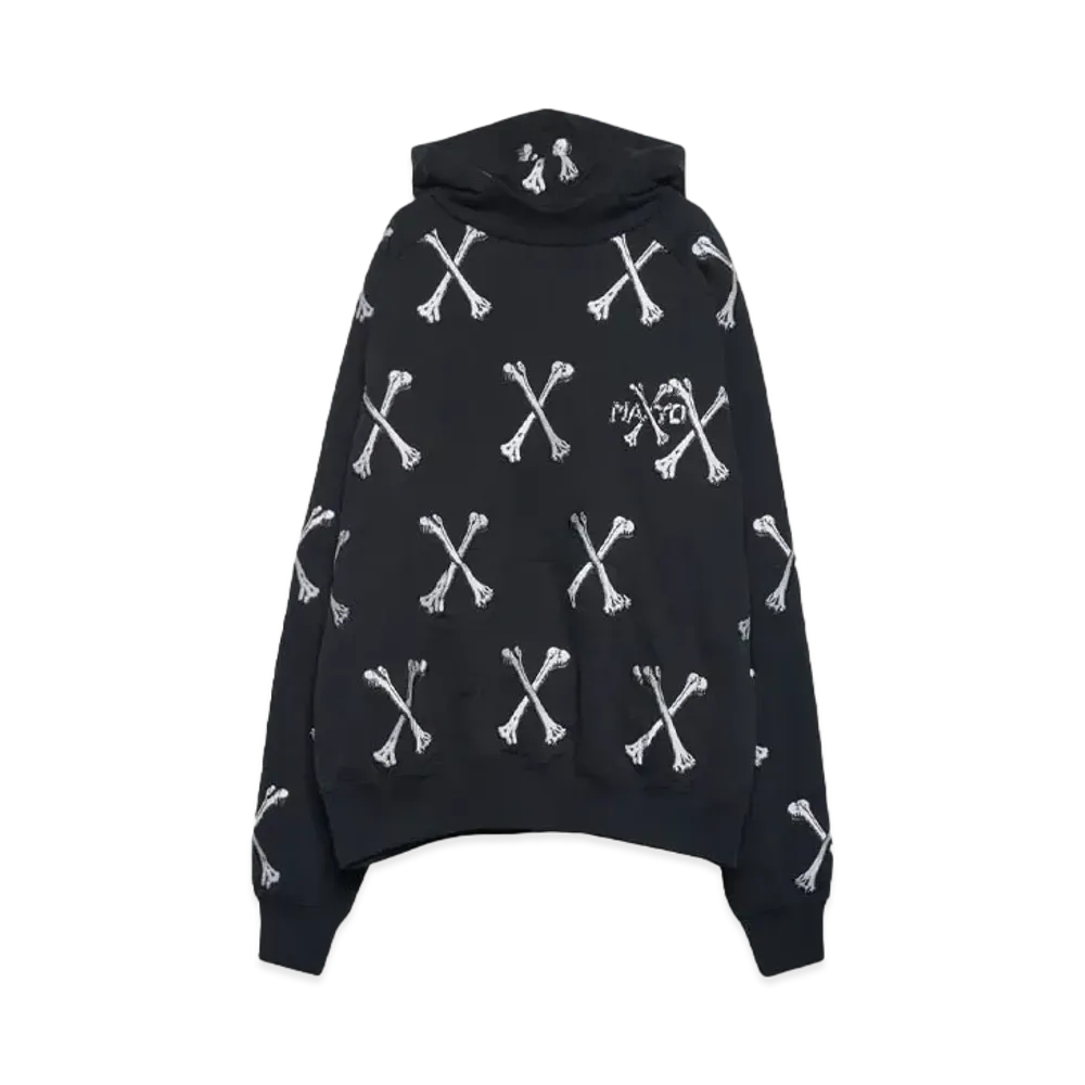 MAYO CROSS BONES Embroidery Hoodie "BLACK"