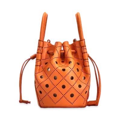 TOD'S Leather Bucket Bag Micro "Orange"