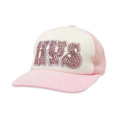 HYSTERIC GLAMOUR Hypnotized Logo Rhinestone Mesh Cap "Pink"