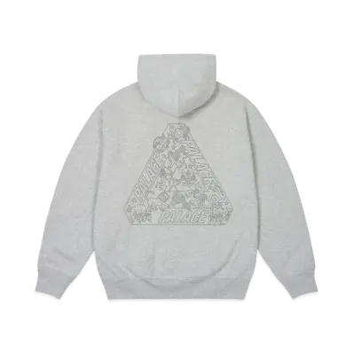 PALACE Zodiac Tri-Ferg Hood "Grey Marl"