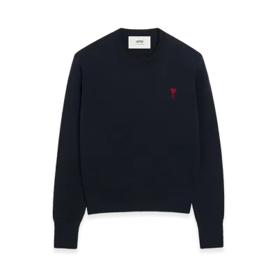 AMI PARIS Women's Ami De Coeur Wool Sweater "Navy Blue"