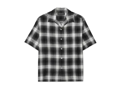 WACKO MARIA Ombre Check Open Collar Shirt "Gray"
