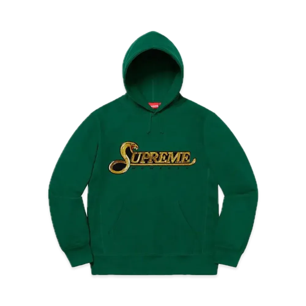 Supreme Sequin Viper Hooded Sweatshirt "Dark Green"