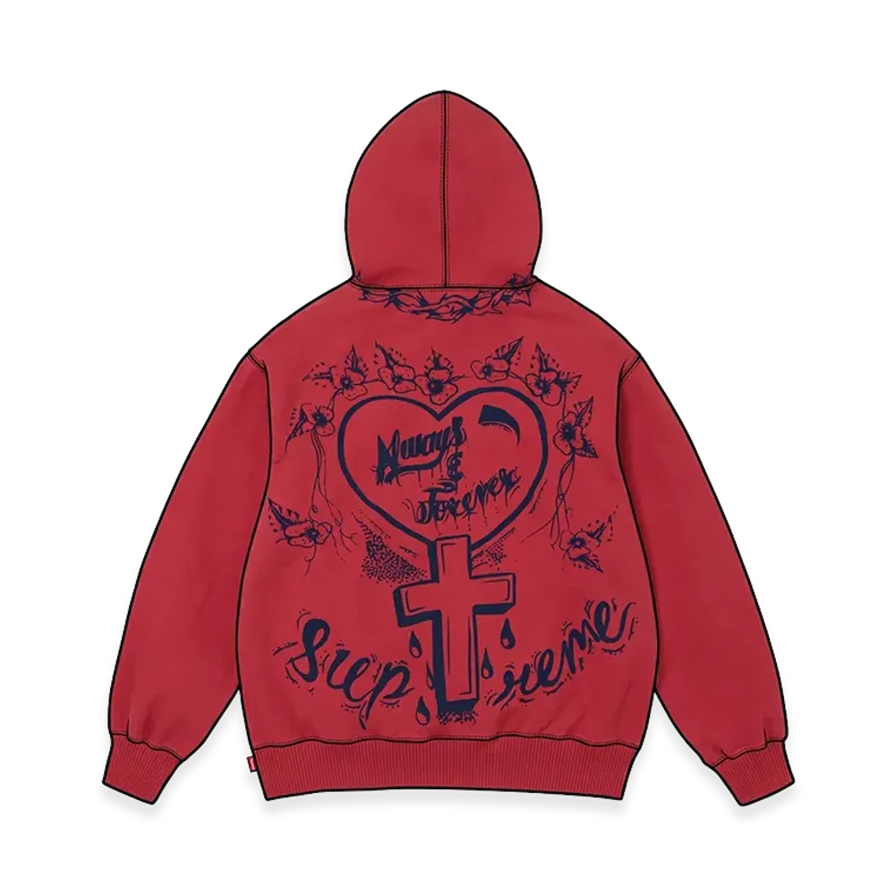 Supreme Forever Hooded Sweatshirt "Red"