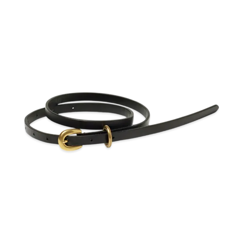 AURALEE Women's Leather Narrow Belt "Black"