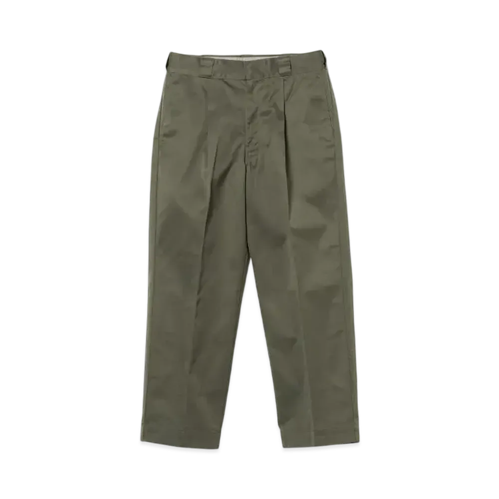 BEAMS 1 Pleat Work Trousers "Olive"