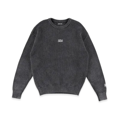 WIND AND SEA Pigment Cotton Knit "Black"