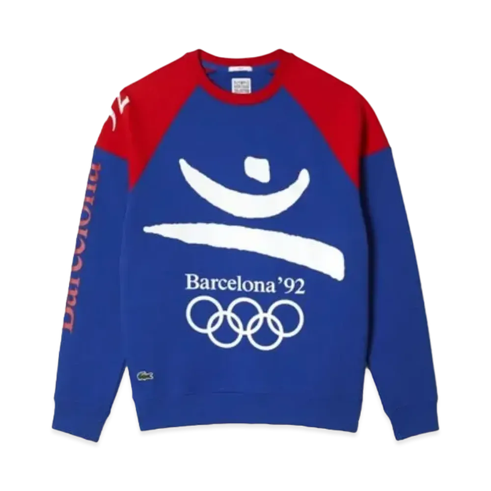 LACOSTE 1992 Barcelona Olympic Heritage Crew Neck Sweat "Blue"