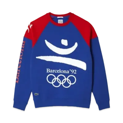 LACOSTE 1992 Barcelona Olympic Heritage Crew Neck Sweat "Blue"