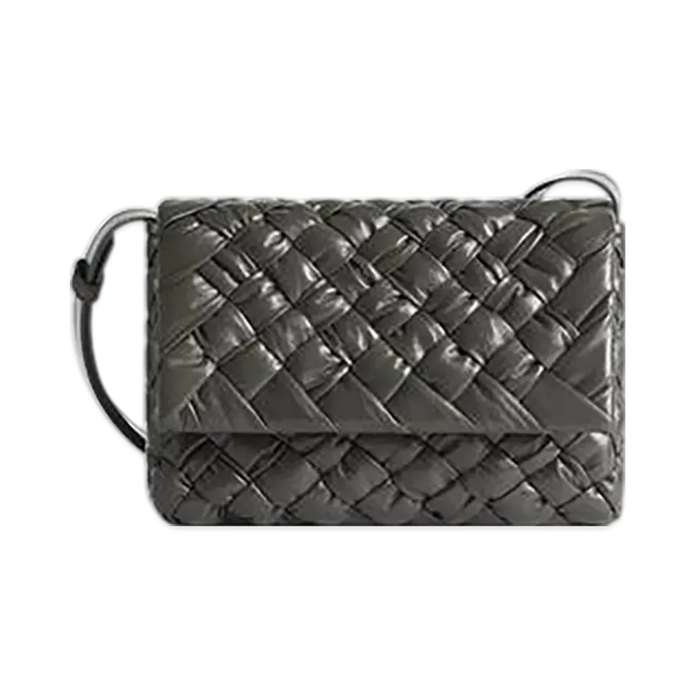 Bottega Veneta Small Rumple Messenger "Light/Graphite"