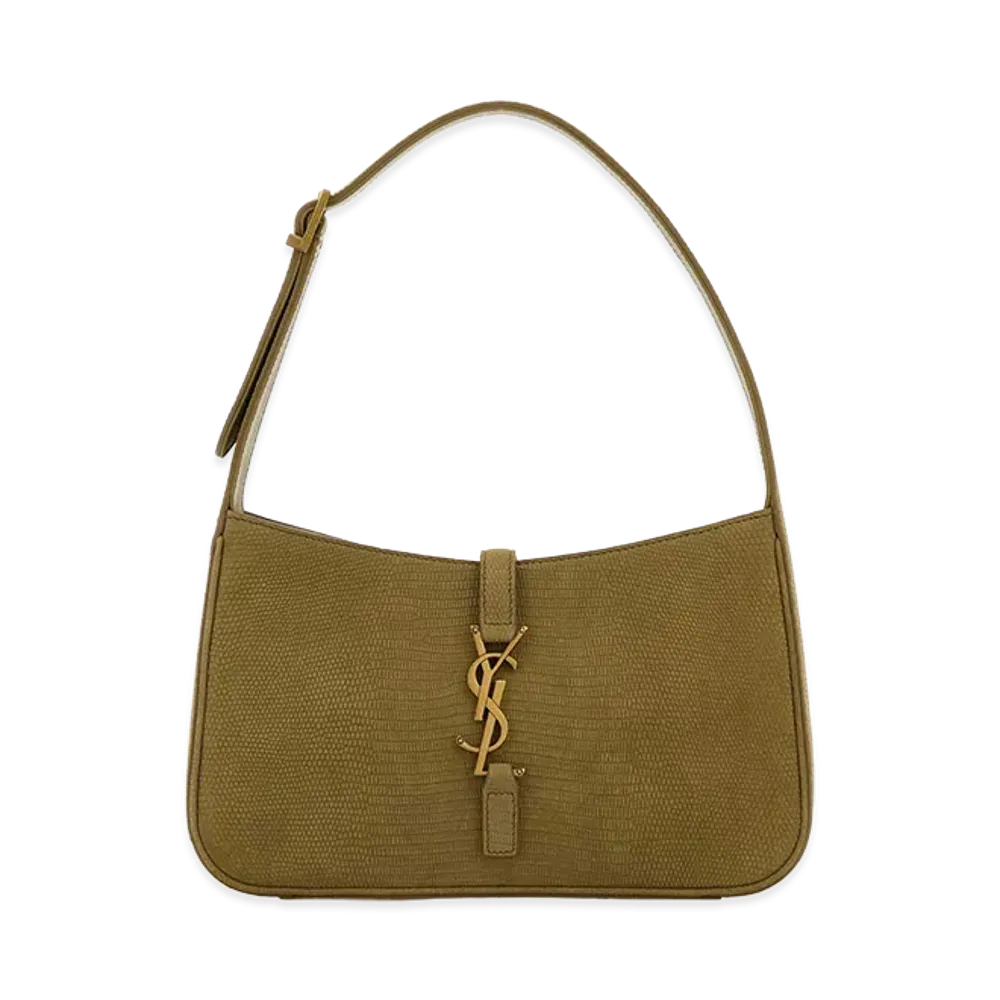Saint Laurent Women's Sage Green Suede Le 5 A 7 Shoulder Bag "Green"