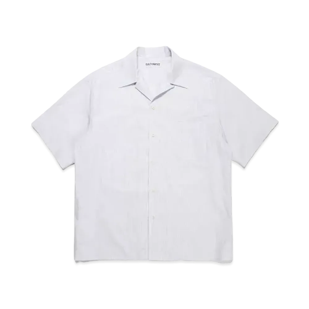 WACKO MARIA S.I.C TESS. / Striped Open Collar Shirt #1 "Gray"