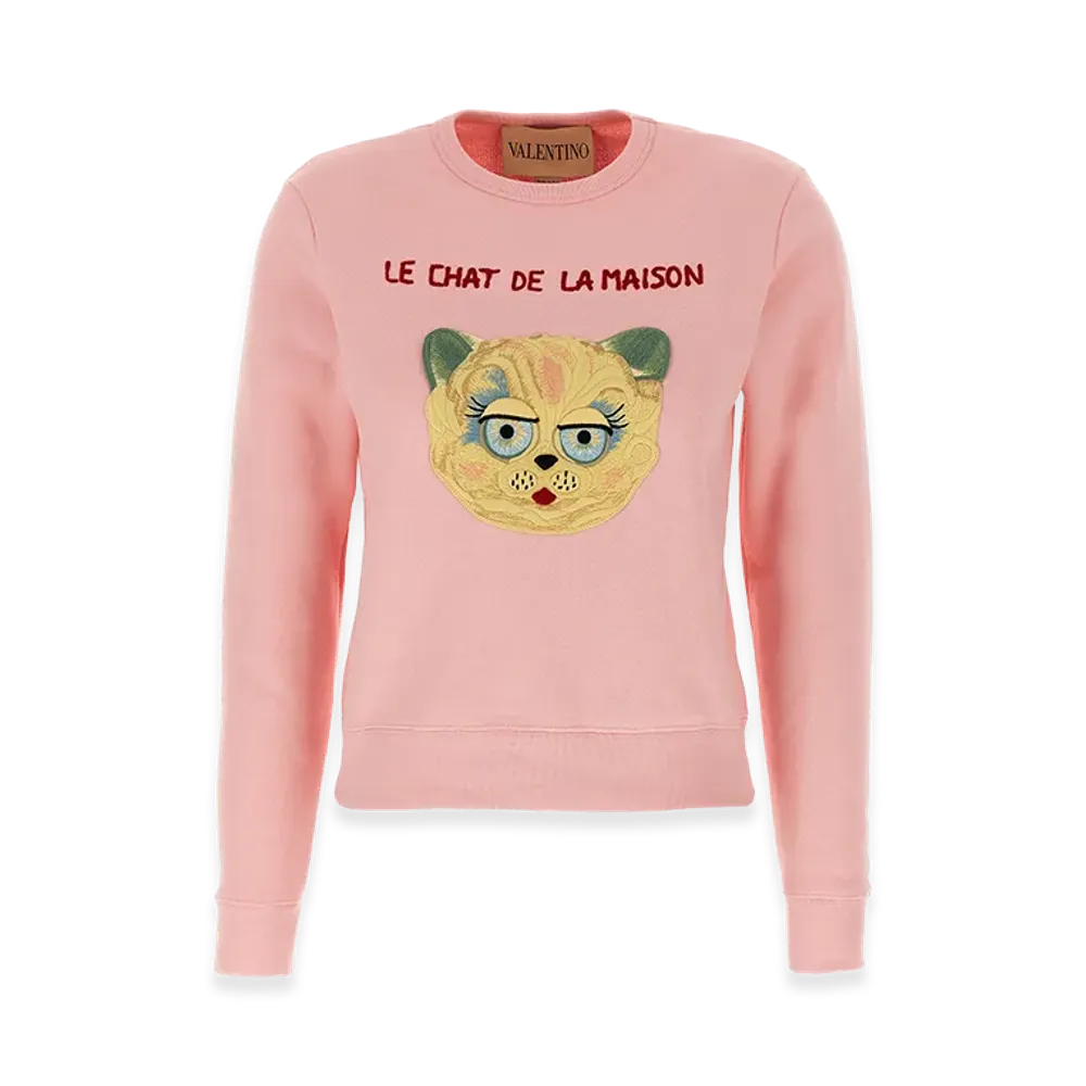 Valentino Garavani Women's 'le Chat De La Maison' Sweatshirt "Pink"