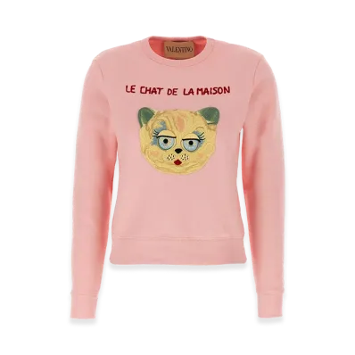 Valentino Garavani Women's 'le Chat De La Maison' Sweatshirt "Pink"