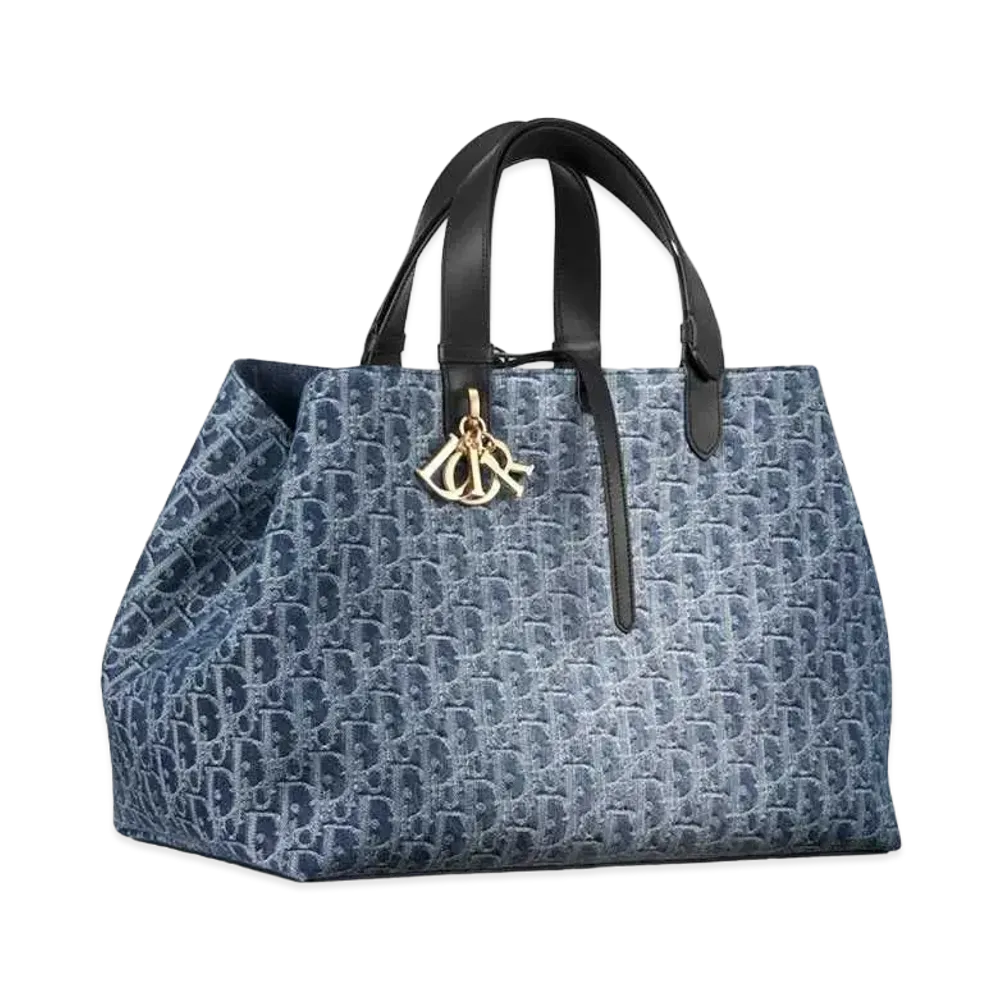Dior Large Dior Toujours Bag Denim Dior Oblique Jacquard "Blue"