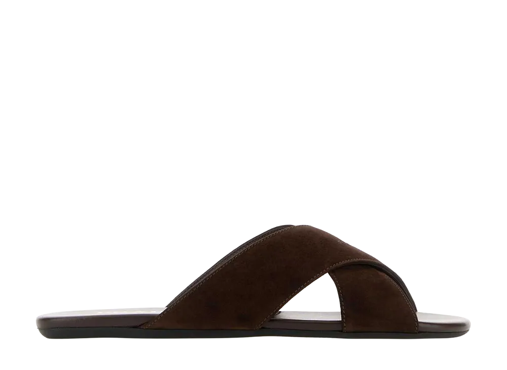 PRADA Women's Suede Slippers "Brown"