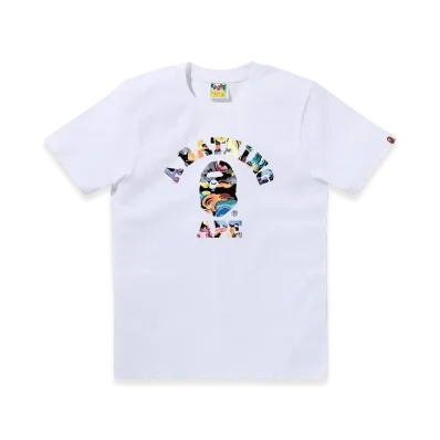 A BATHING APE Art Camo College Tee "White"