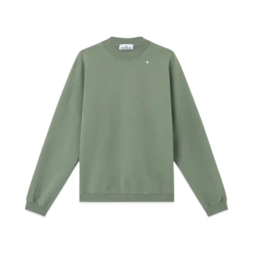 Stone Island Stellina 6100017 Cotton Stretch Fleece "Musk Green"