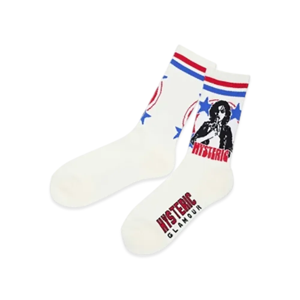 HYSTERIC GLAMOUR Woman Banana Sport Socks "White"