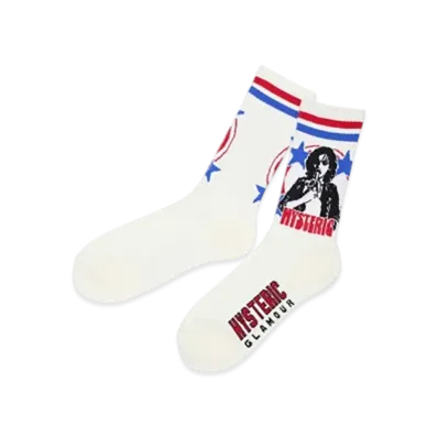 HYSTERIC GLAMOUR Woman Banana Sport Socks "White"