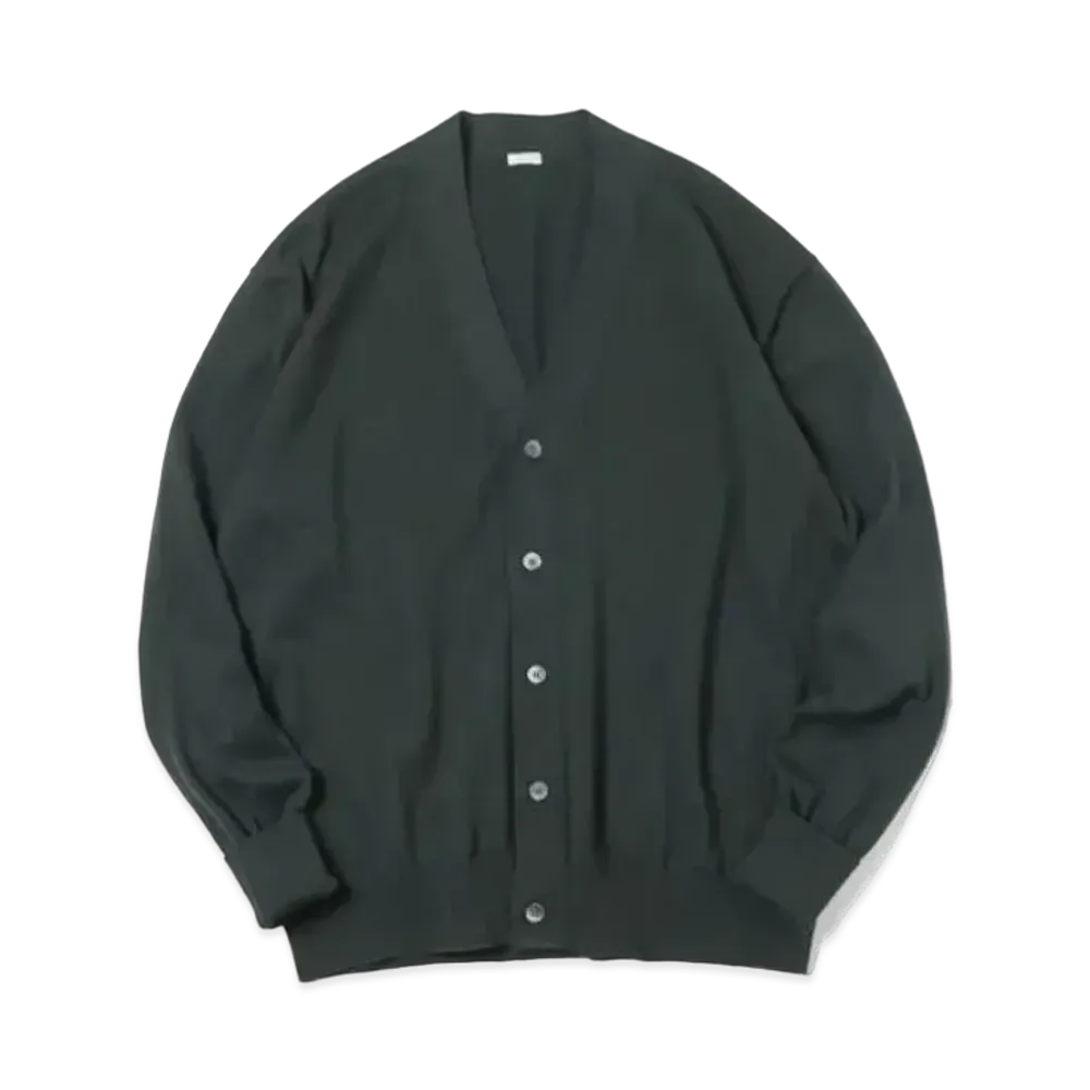 A.PRESSE Cotton Knit Cardigan "Moss Green"