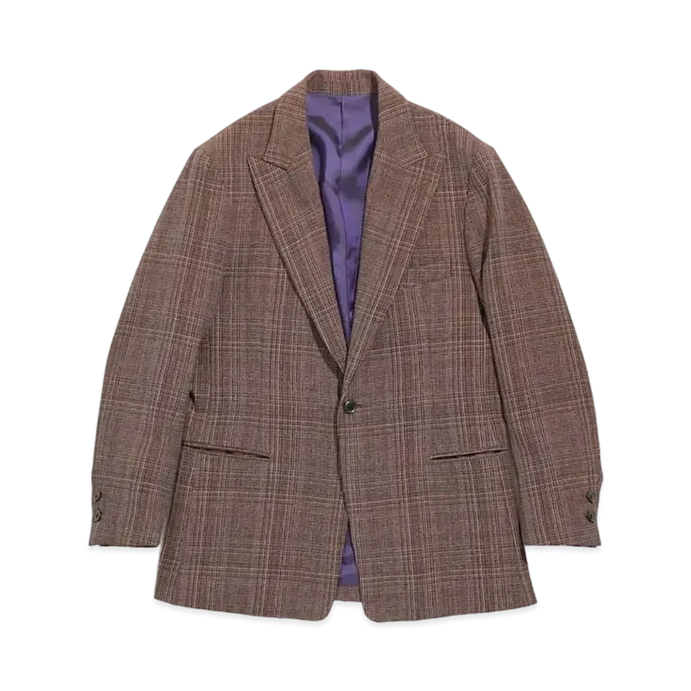 Needles TUXEDO JACKET - PE/R/PU BRUSHED PLAID (FOR WOMEN) "Bordeux"