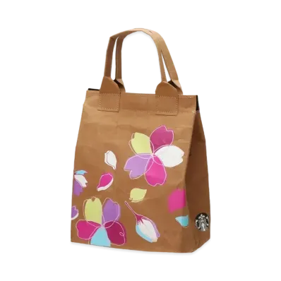 STARBUCKS SAKURA 2024 Cold kraft paper shopper S "Brown"