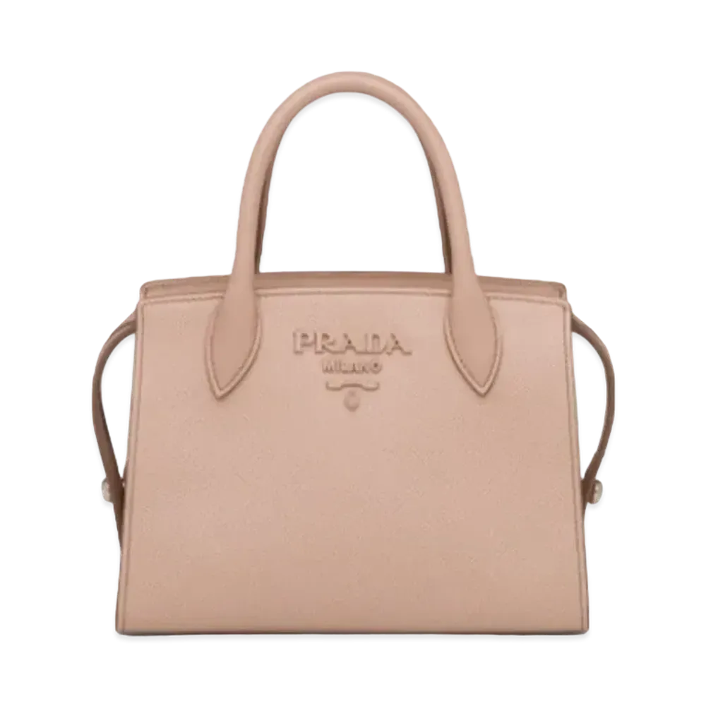 PRADA Saffiano Leather Monochrome Handbag "Pink Beige"