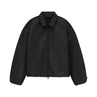 FEAR OF GOD ESSENTIALS Textured Nylon Trucker Jacket "Black"