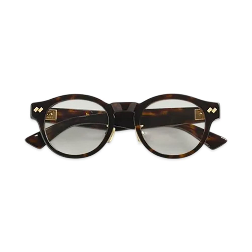 Bottega Veneta Dizzy Round Eyeglasses "Havana/Transparent"