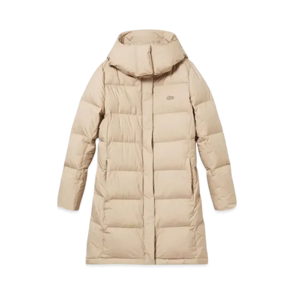 LACOSTE Detachable Hood Down Coat "Beige"