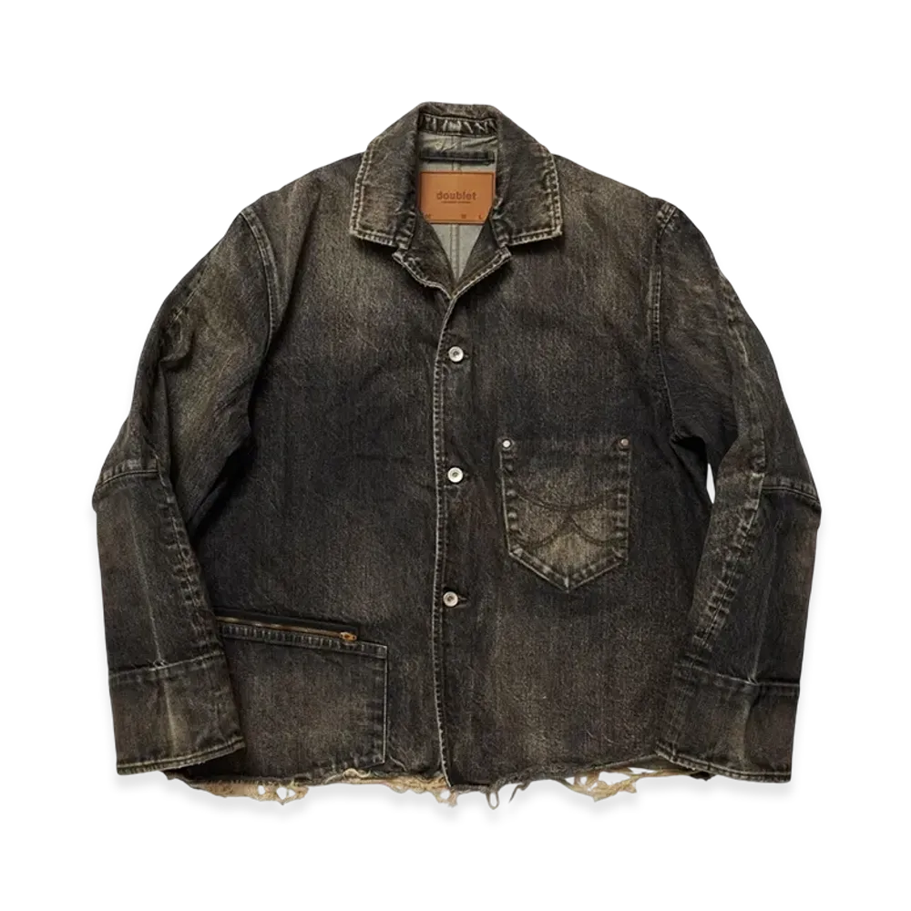 doublet Used Finish Denim Jacket "Black"