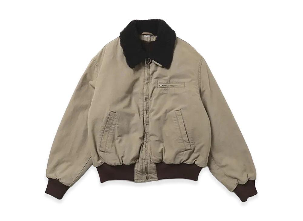 A.PRESSE Vintage Washed Wool Flight Jacket "Beige"