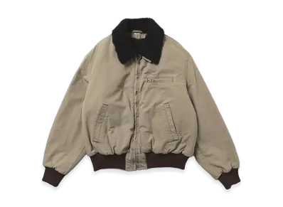 A.PRESSE Vintage Washed Wool Flight Jacket "Beige"