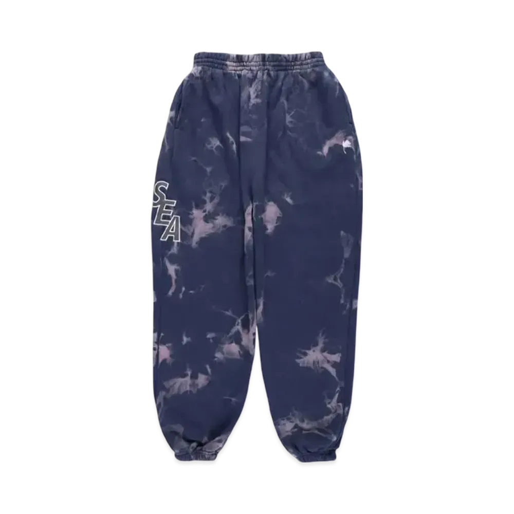 SAINT MXXXXXX x WIND AND SEA S_E_A Bleached Sweat Pants "Navy Bleach"