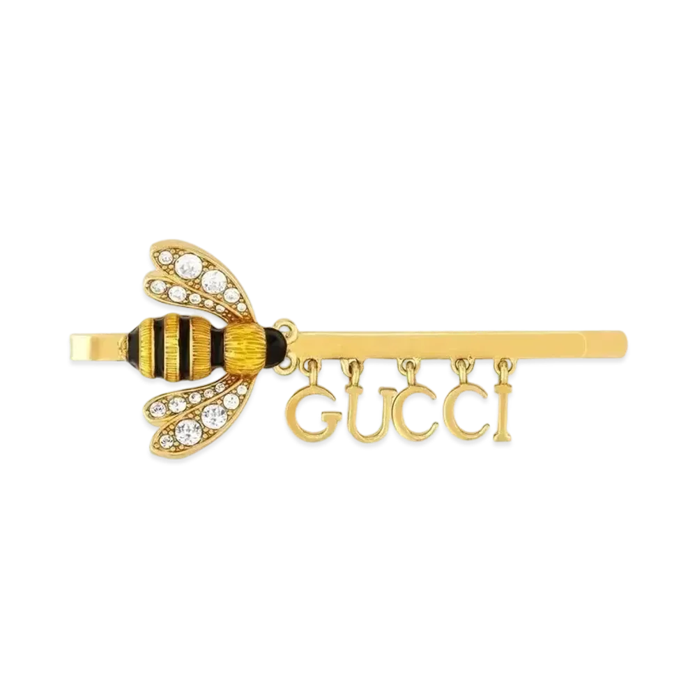 GUCCI GUCCI Manuscript Logo Bee Hair Clip
