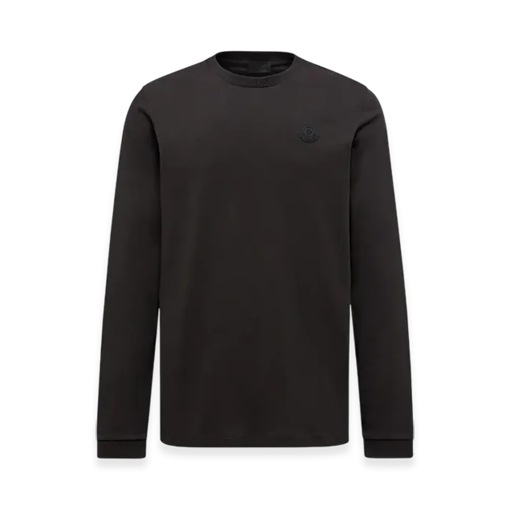 MONCLER Graphic Logo Long Sleeve Cotton T-Shirt "Black"