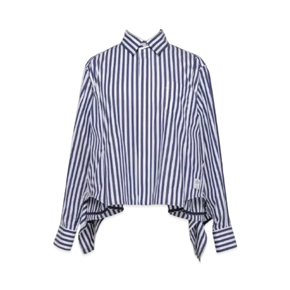 sacai Thomas Mason Cotton Poplin Shirt "Navy Stripe"
