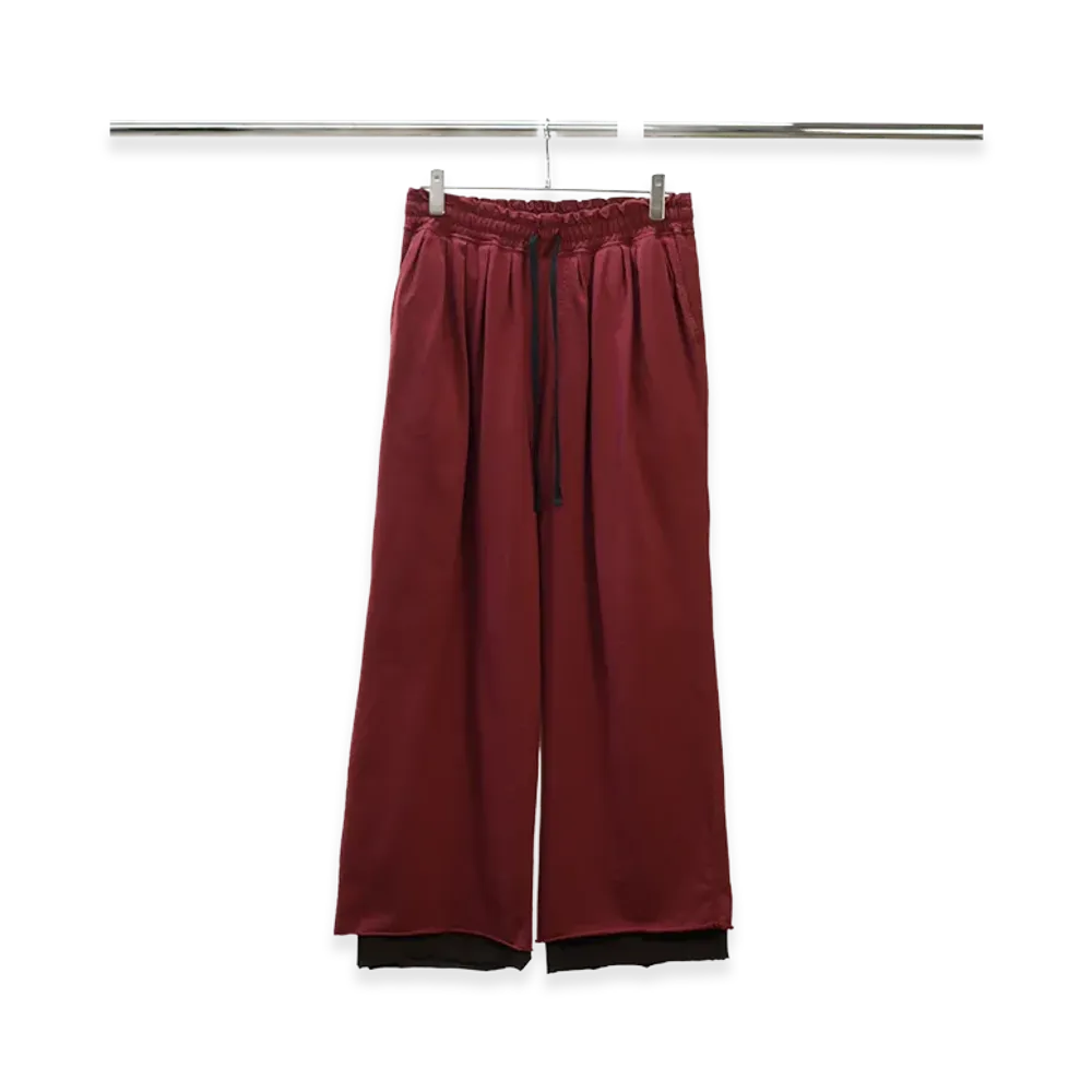 ANCELLM Drape Wide Easy Cut Slacks "Red"