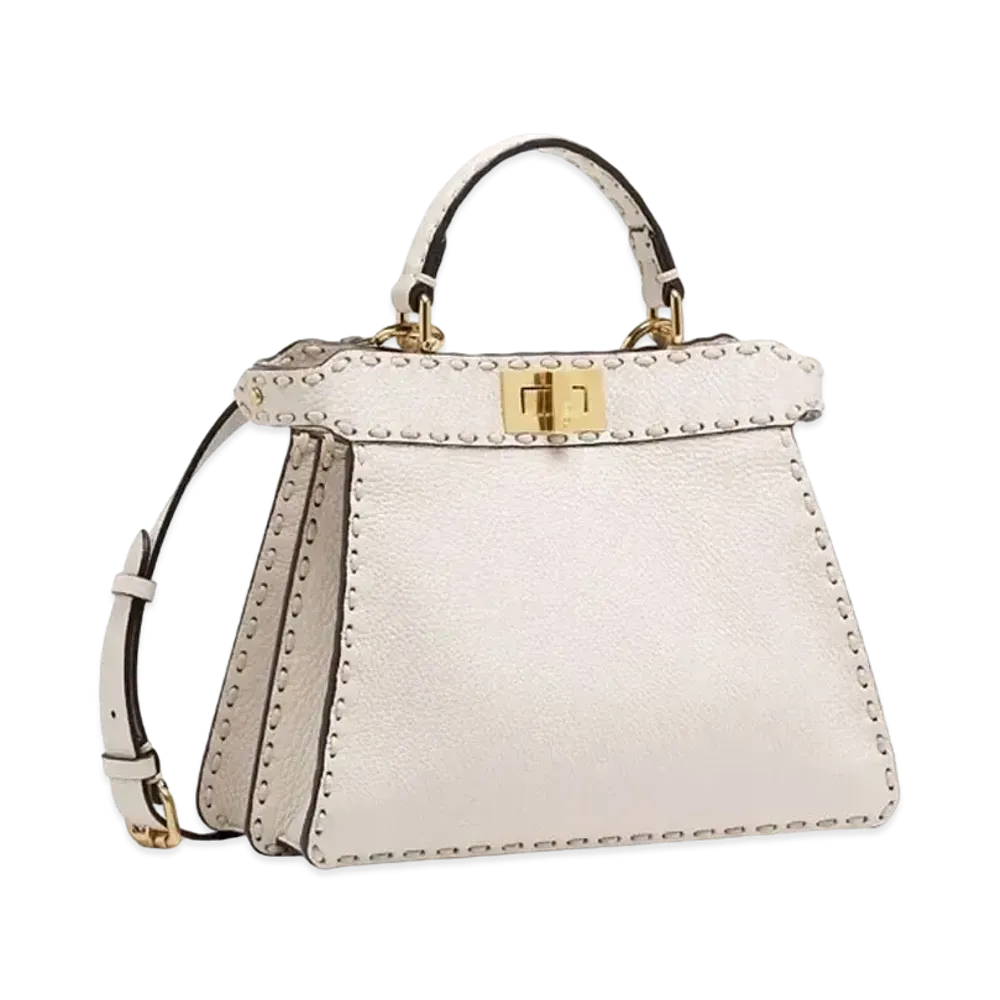 FENDI Peekaboo Iseeu Small Full Grain Leather Bag "White"