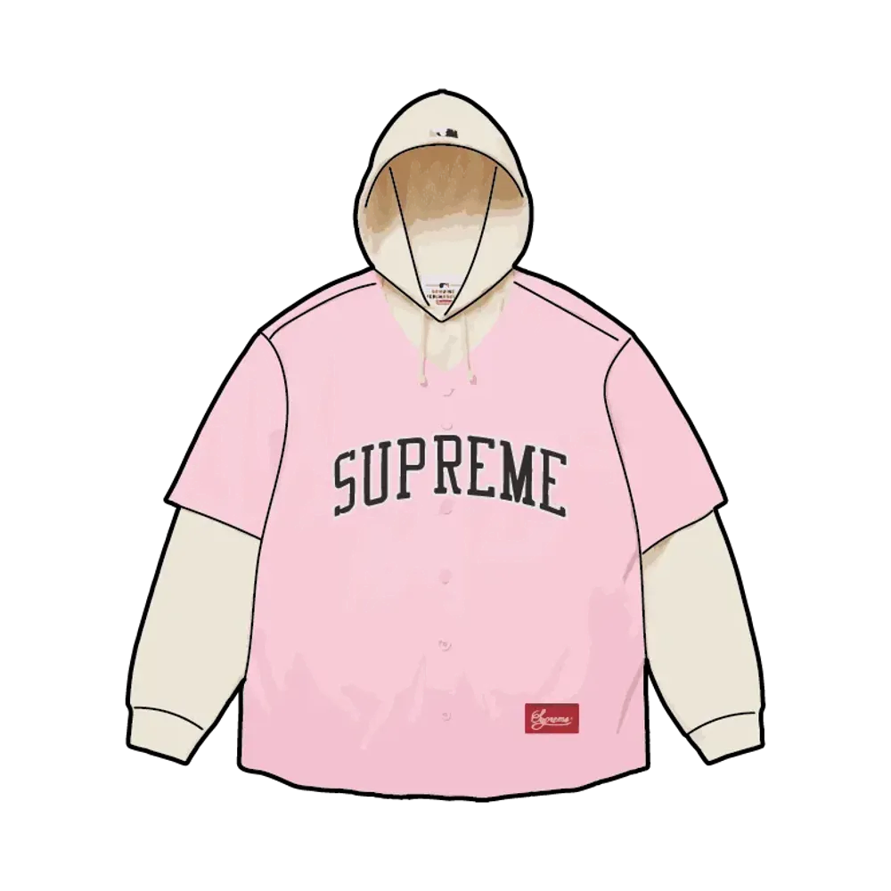 Supreme x Chicago White Sox Hooded Baseball Jersey "Light Pink"