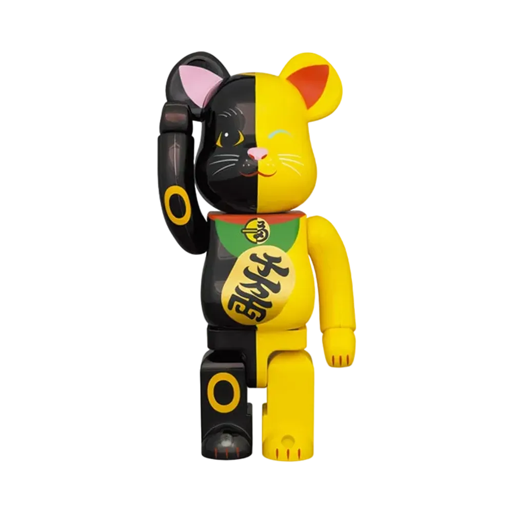 Bearbrick Maneki Neko Black x Yellow 1000%