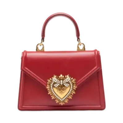 Dolce&Gabbana Devotion Bag Small Smooth Calfskin "Red"