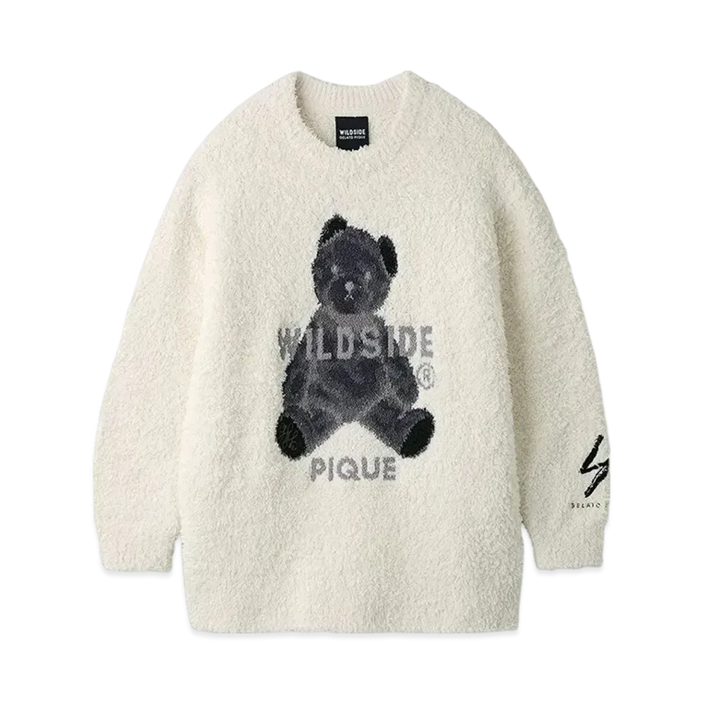 GELATO PIQUE Homme x WILDSIDE UNISEX Gelato Bear Jacquard Pullover "Cream"