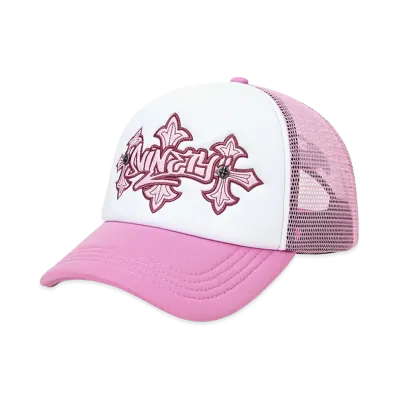 SUPPLIER x 9090 Cross Leather Patch Mesh Cap "Pink"