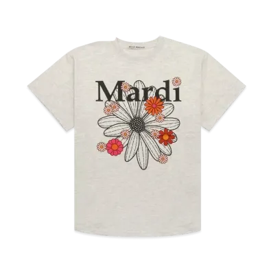 Mardi Mercredi Tshirt Flowermardi Blossom "Oatmeal Black"