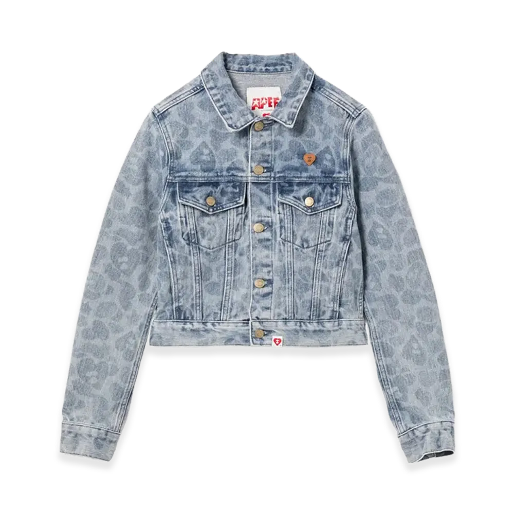 A BATHING APE Women's Camo Printed Denim Jacket "Lightindi"