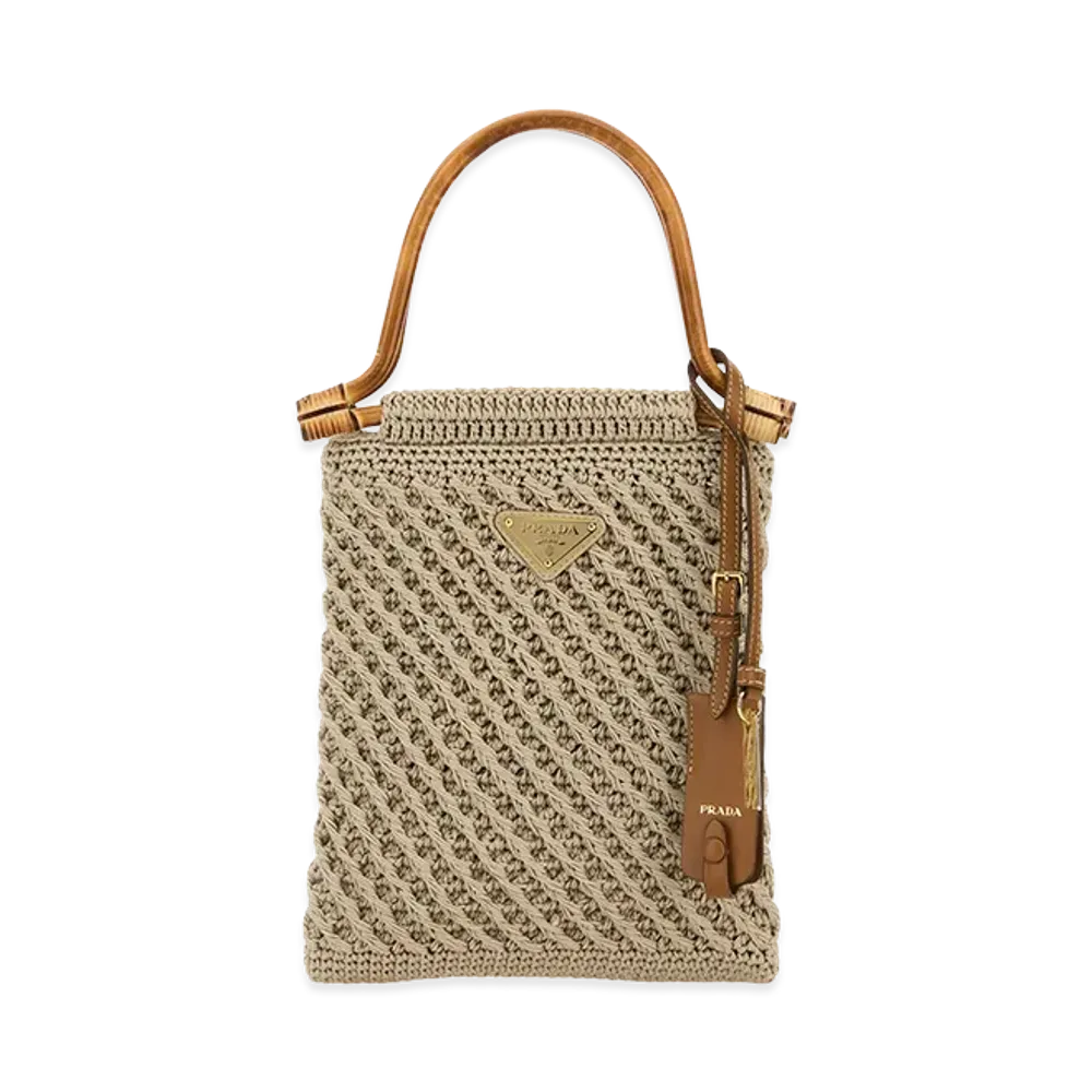PRADA Women's Crochet Handbag "Beige"
